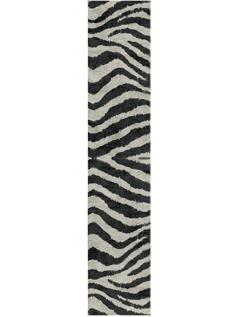 Zebra Repeat Animal Prints Runner Hand Tufted Bamboo Silk Custom Rug by Rug Artisan