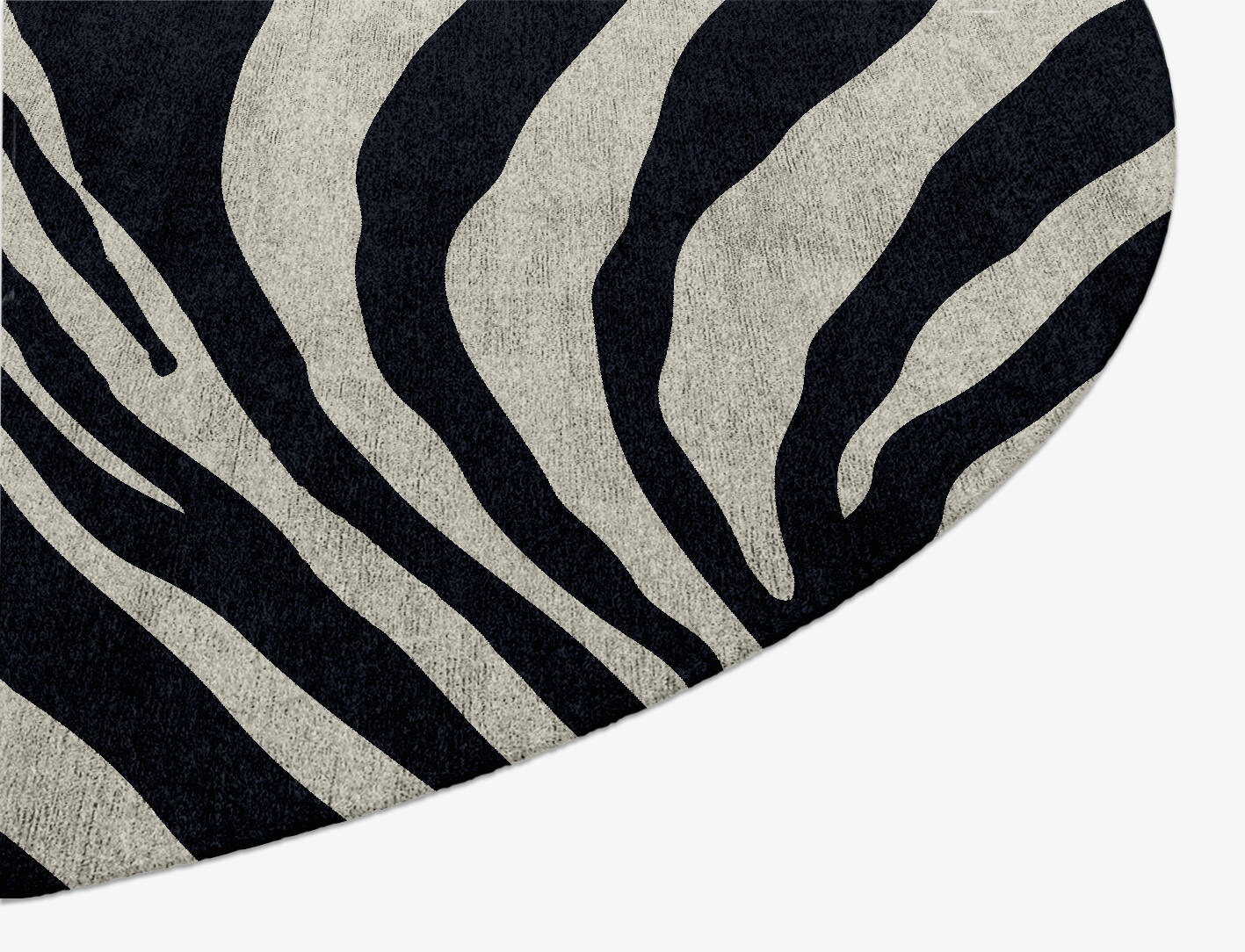 Zebra Stripes Animal Prints Oval Hand Knotted Bamboo Silk Custom Rug by Rug Artisan