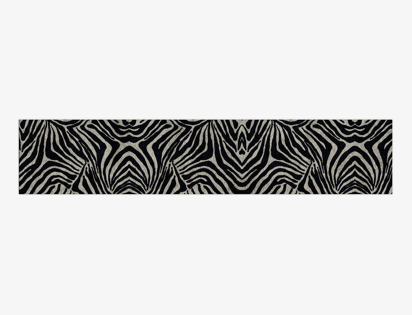 Zebra Stripes Animal Prints Runner Hand Knotted Bamboo Silk Custom Rug by Rug Artisan