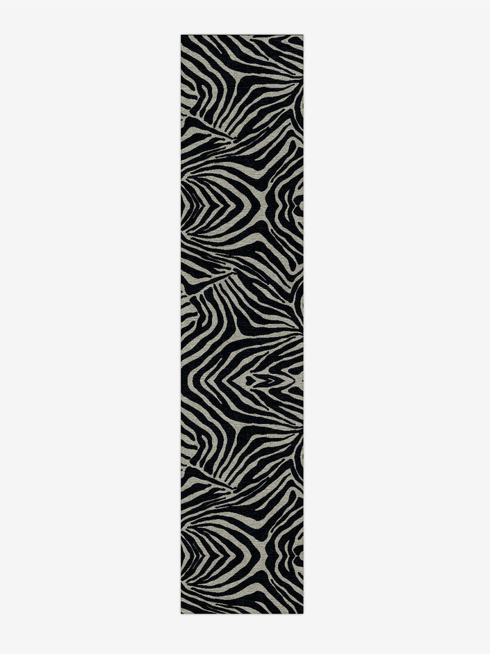 Zebra Stripes Animal Prints Runner Hand Knotted Tibetan Wool Custom Rug by Rug Artisan