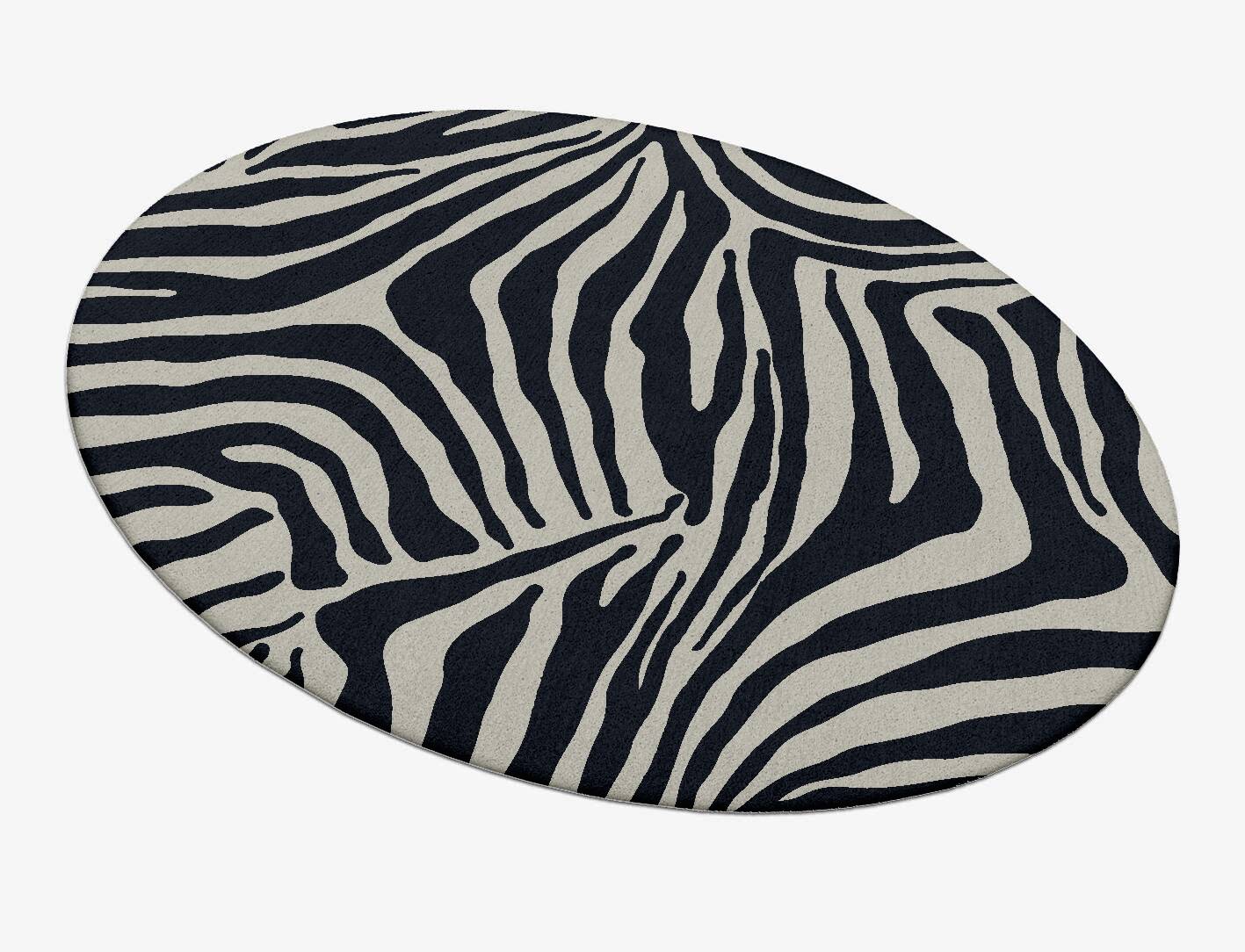 Zebra Stripes Animal Prints Oval Hand Tufted Pure Wool Custom Rug by Rug Artisan