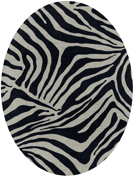 Zebra Stripes Animal Prints Oval Hand Tufted Pure Wool Custom Rug by Rug Artisan