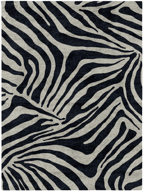 Zebra Stripes Animal Prints Rectangle Hand Tufted Bamboo Silk Custom Rug by Rug Artisan