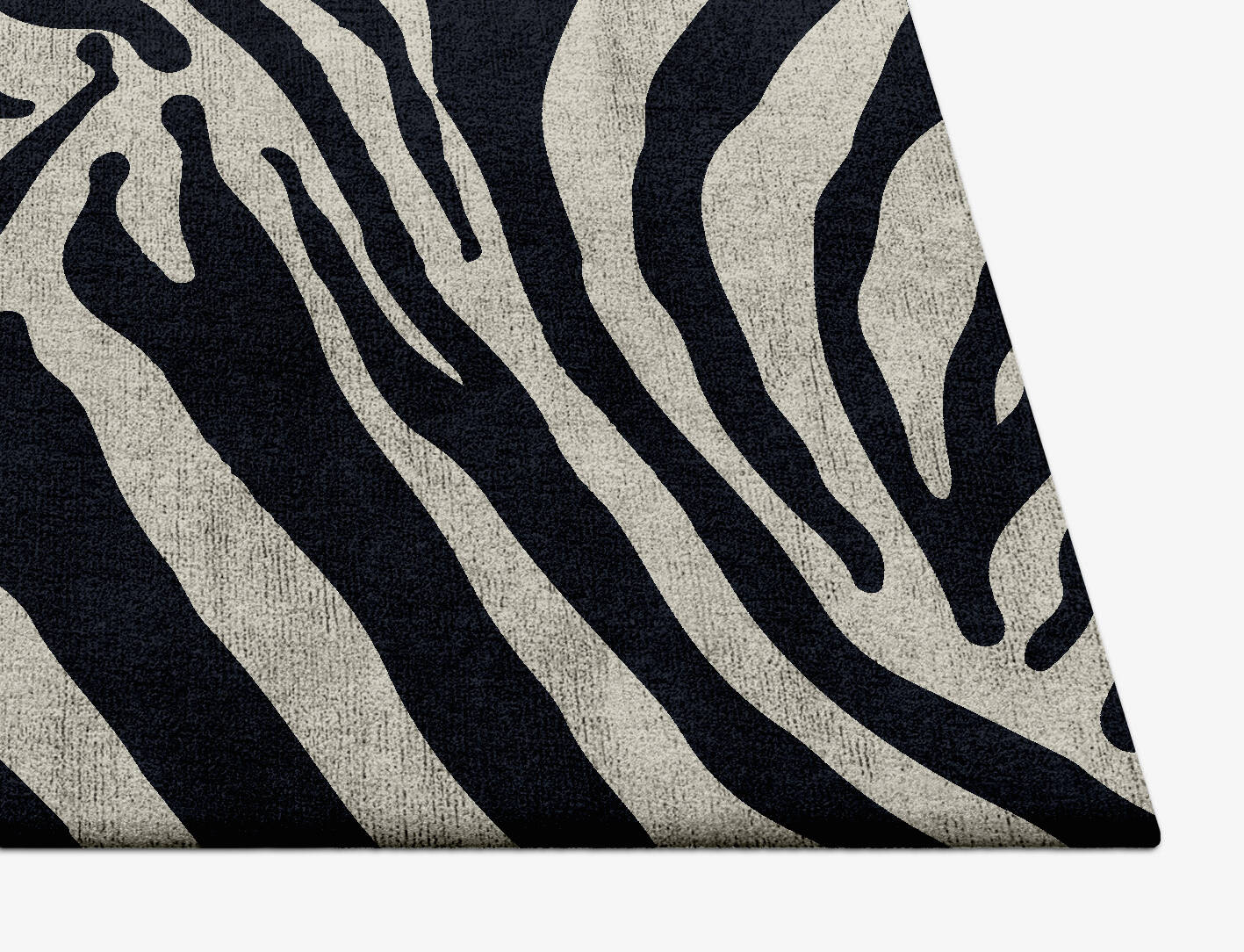 Zebra Stripes Animal Prints Square Hand Tufted Bamboo Silk Custom Rug by Rug Artisan