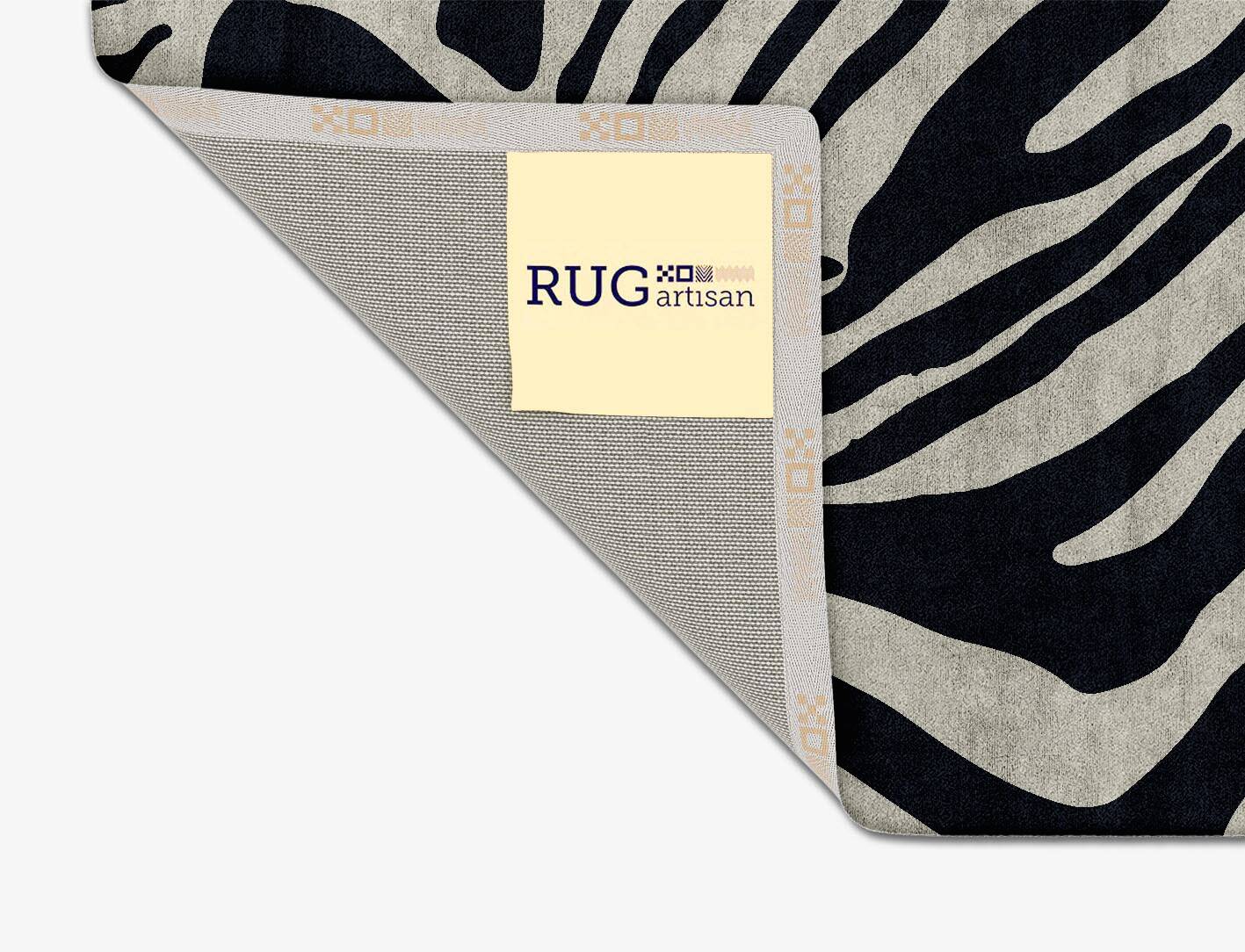 Zebra Stripes Animal Prints Square Hand Tufted Bamboo Silk Custom Rug by Rug Artisan