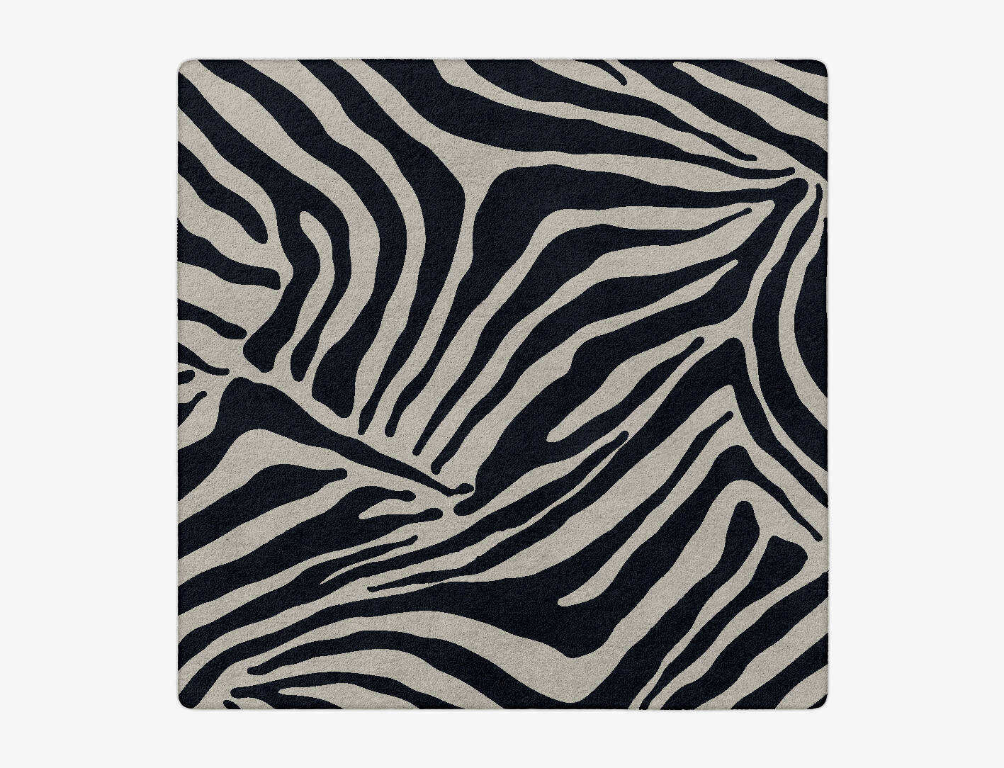 Zebra Stripes Animal Prints Square Hand Tufted Pure Wool Custom Rug by Rug Artisan