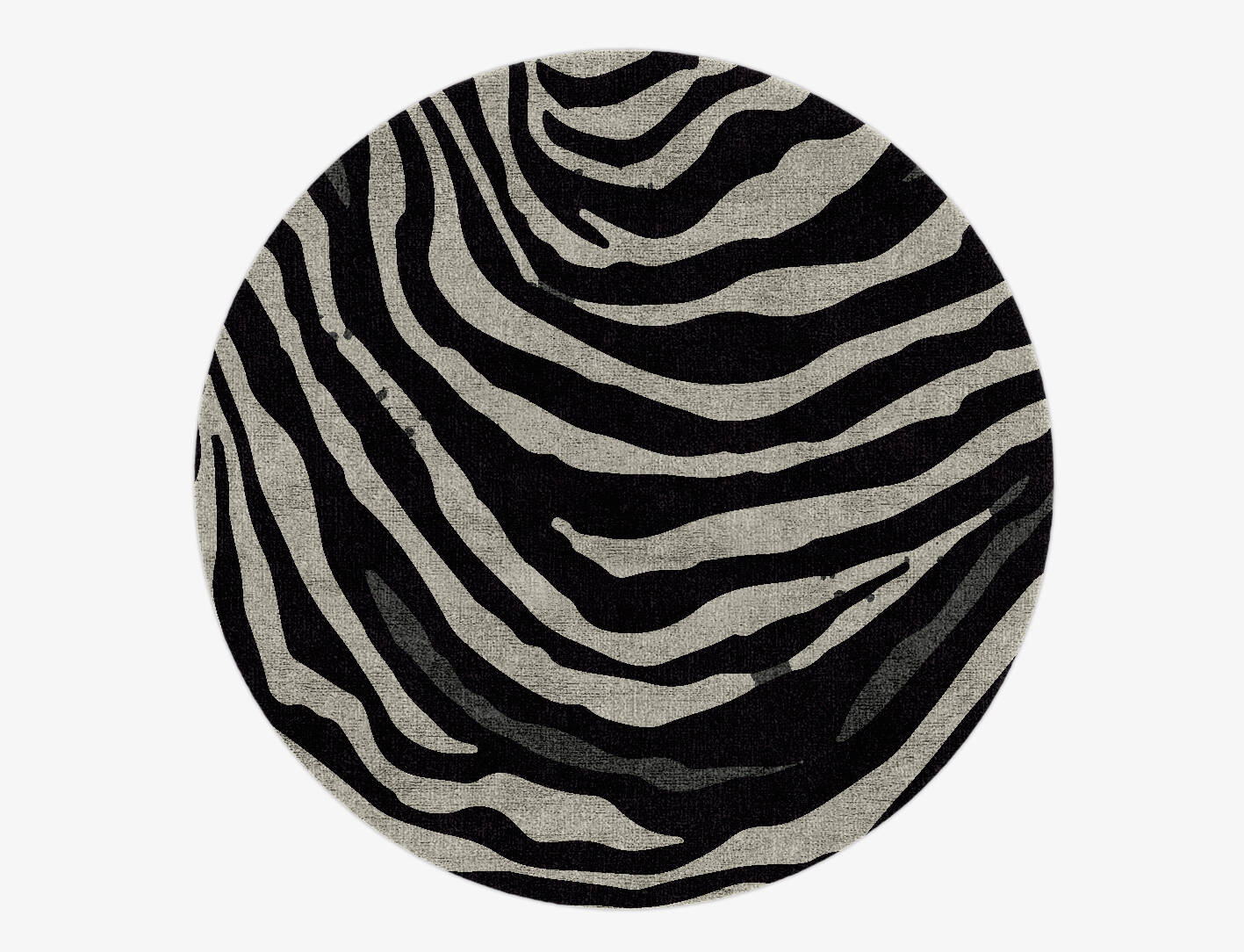 Zebroid Animal Prints Round Hand Knotted Bamboo Silk Custom Rug by Rug Artisan