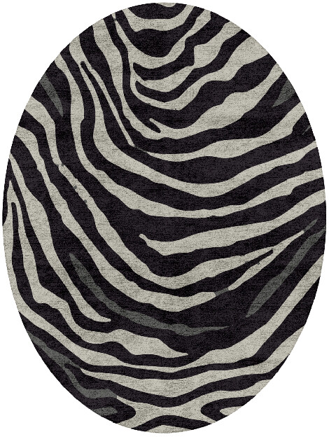 Zebroid Animal Prints Oval Hand Tufted Bamboo Silk Custom Rug by Rug Artisan