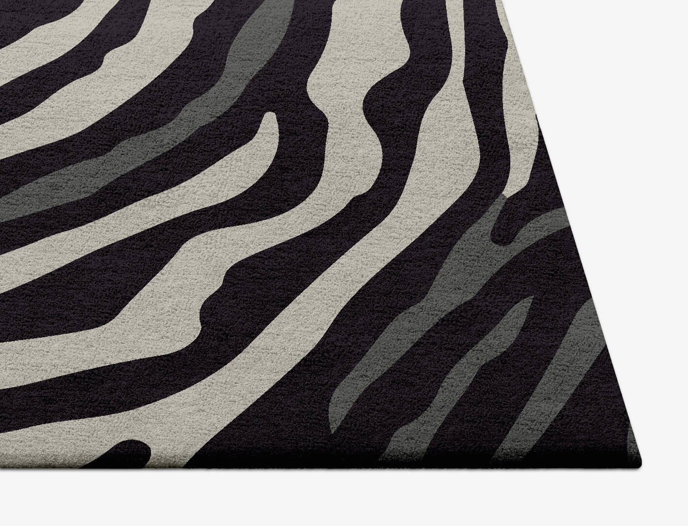 Zebroid Animal Prints Square Hand Tufted Pure Wool Custom Rug by Rug Artisan