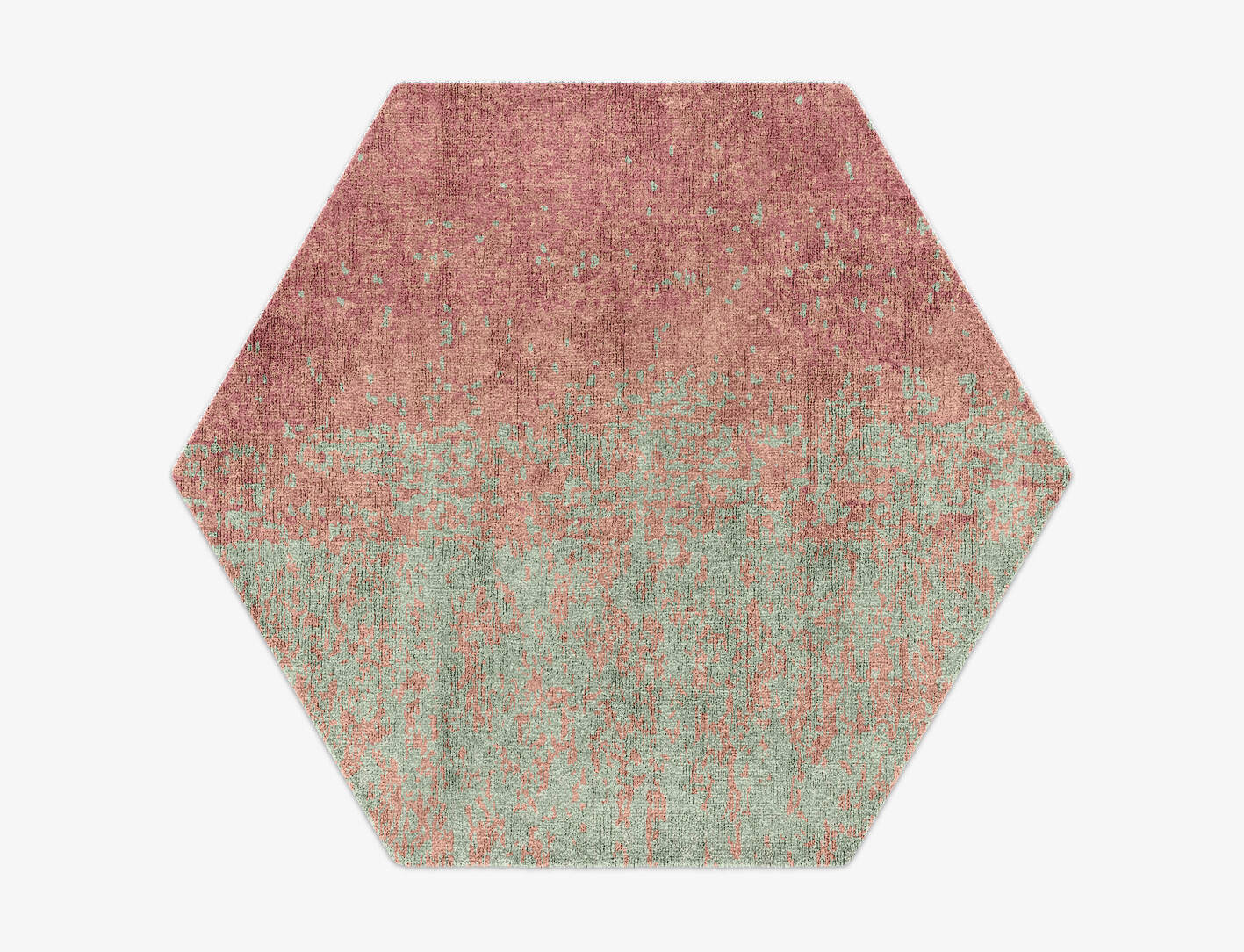 Zenith Gradation Hexagon Hand Knotted Bamboo Silk Custom Rug by Rug Artisan