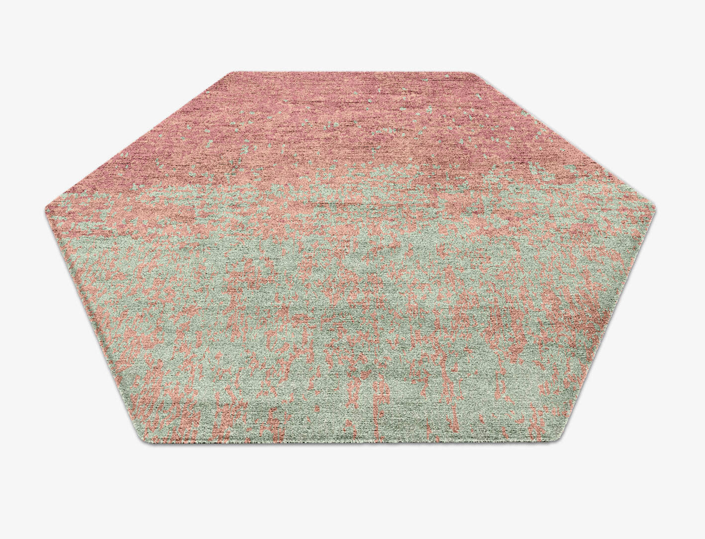Zenith Gradation Hexagon Hand Knotted Bamboo Silk Custom Rug by Rug Artisan
