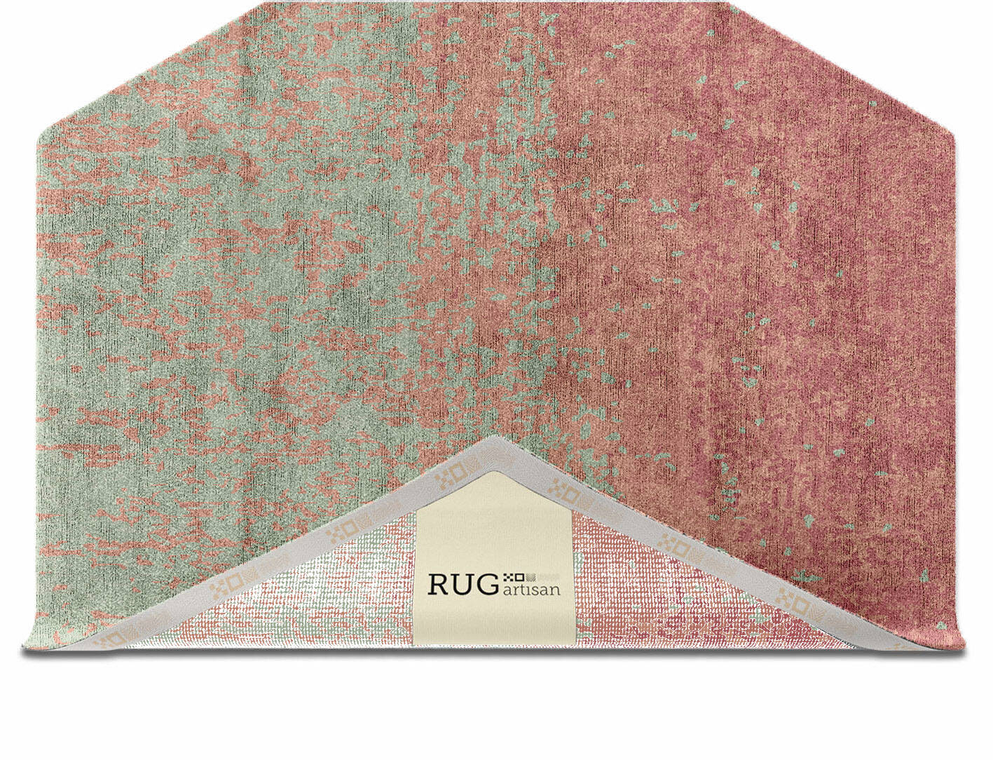 Zenith Gradation Hexagon Hand Knotted Bamboo Silk Custom Rug by Rug Artisan