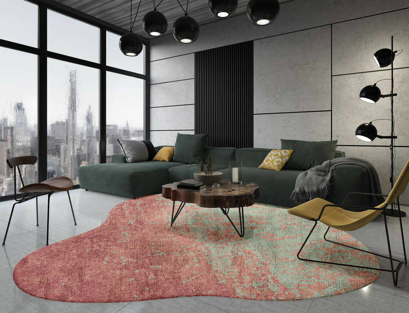 Zenith Gradation Splash Hand Knotted Bamboo Silk Custom Rug by Rug Artisan