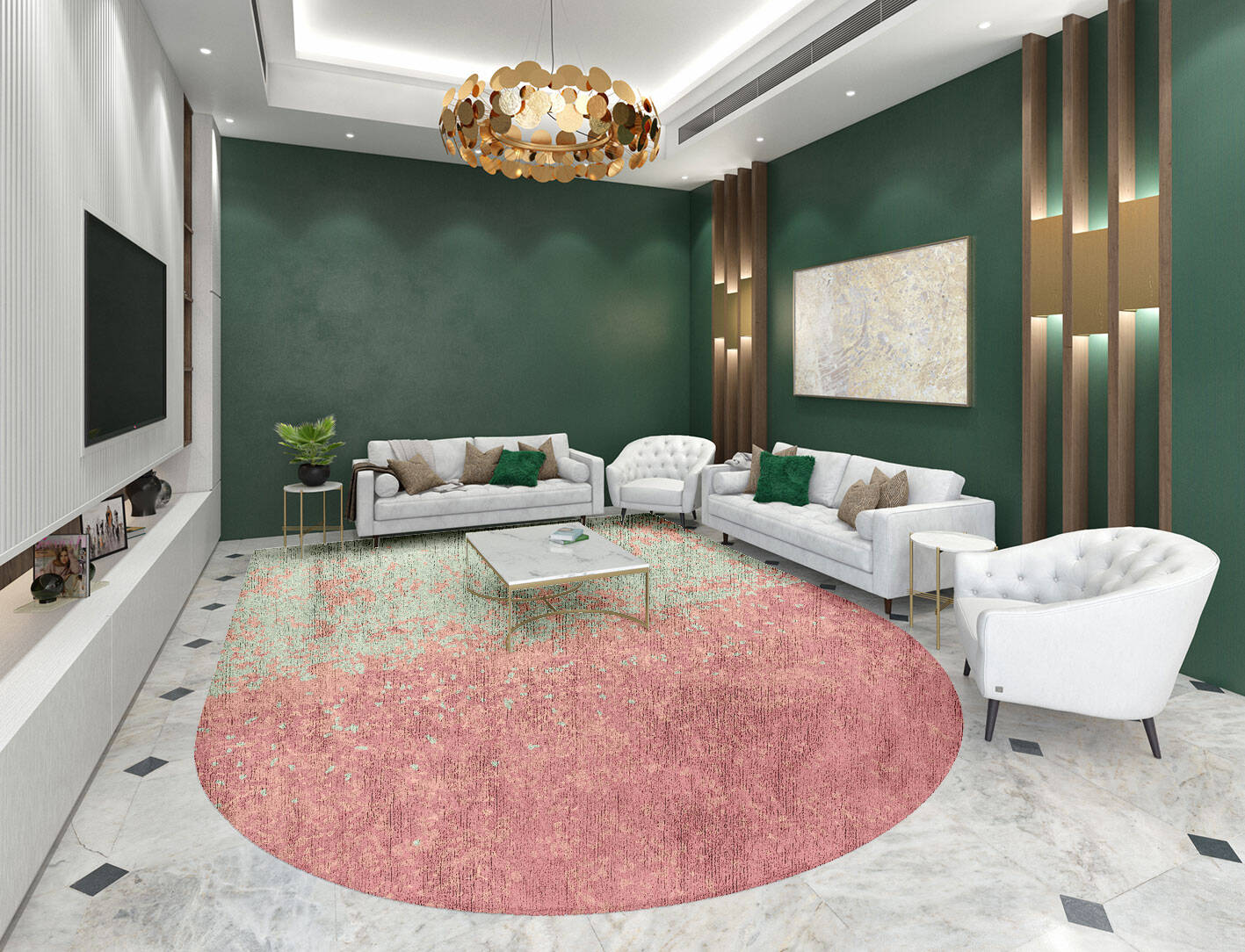 Zenith Gradation Arch Hand Tufted Bamboo Silk Custom Rug by Rug Artisan