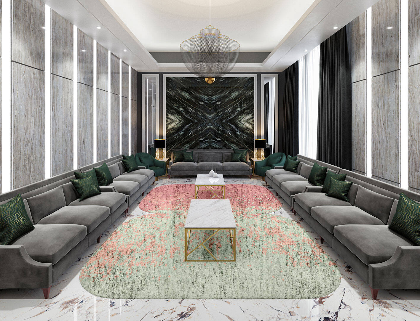 Zenith Gradation Eight Hand Tufted Bamboo Silk Custom Rug by Rug Artisan