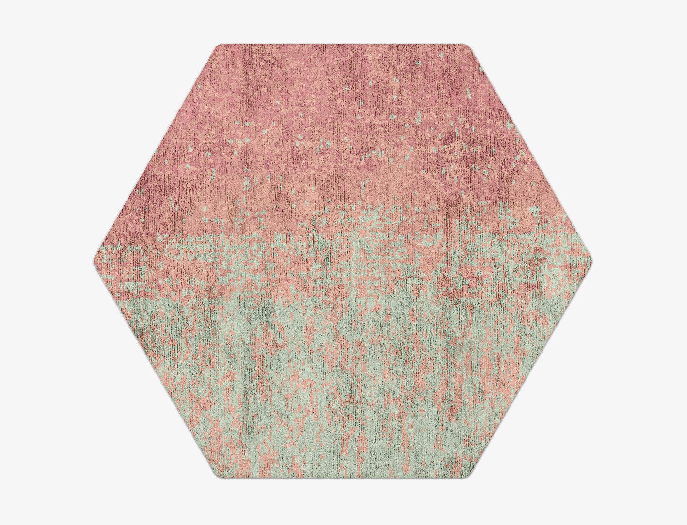 Zenith Gradation Hexagon Hand Tufted Bamboo Silk Custom Rug by Rug Artisan