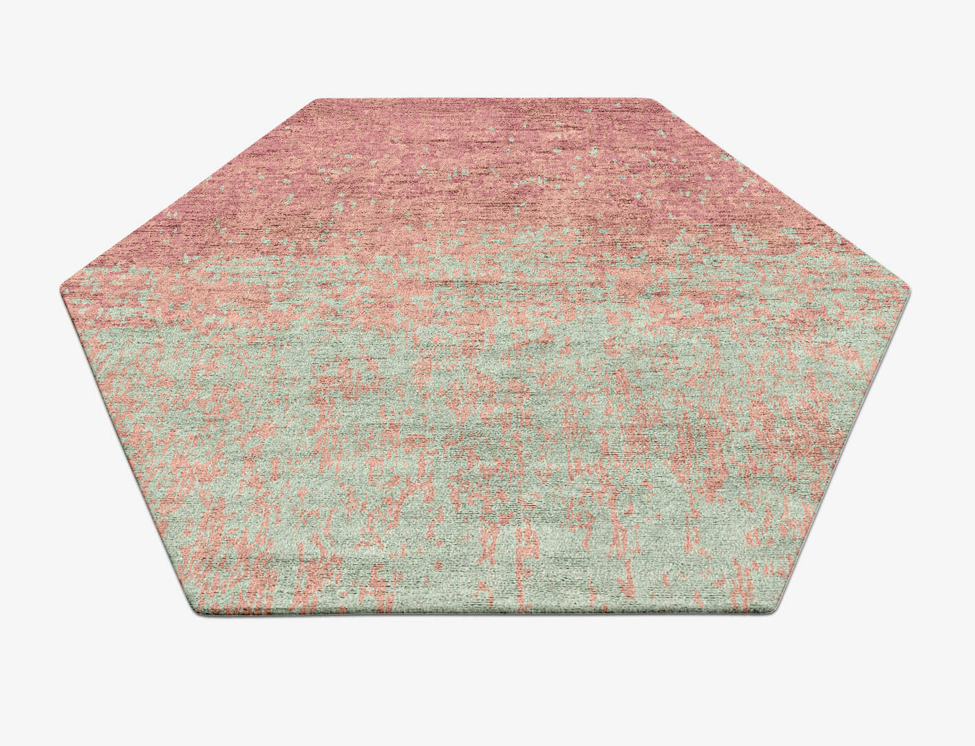 Zenith Gradation Hexagon Hand Tufted Bamboo Silk Custom Rug by Rug Artisan
