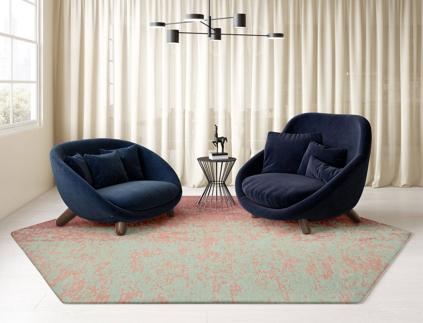Zenith Gradation Hexagon Hand Tufted Pure Wool Custom Rug by Rug Artisan