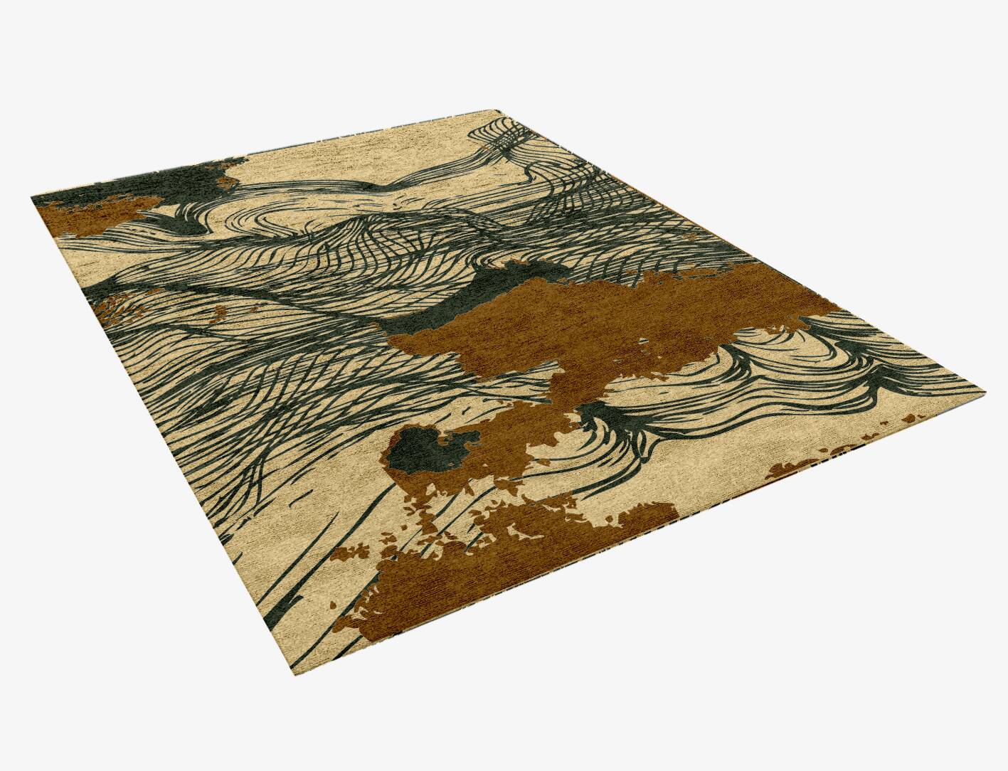 Zephyr Abstract Rectangle Hand Knotted Bamboo Silk Custom Rug by Rug Artisan
