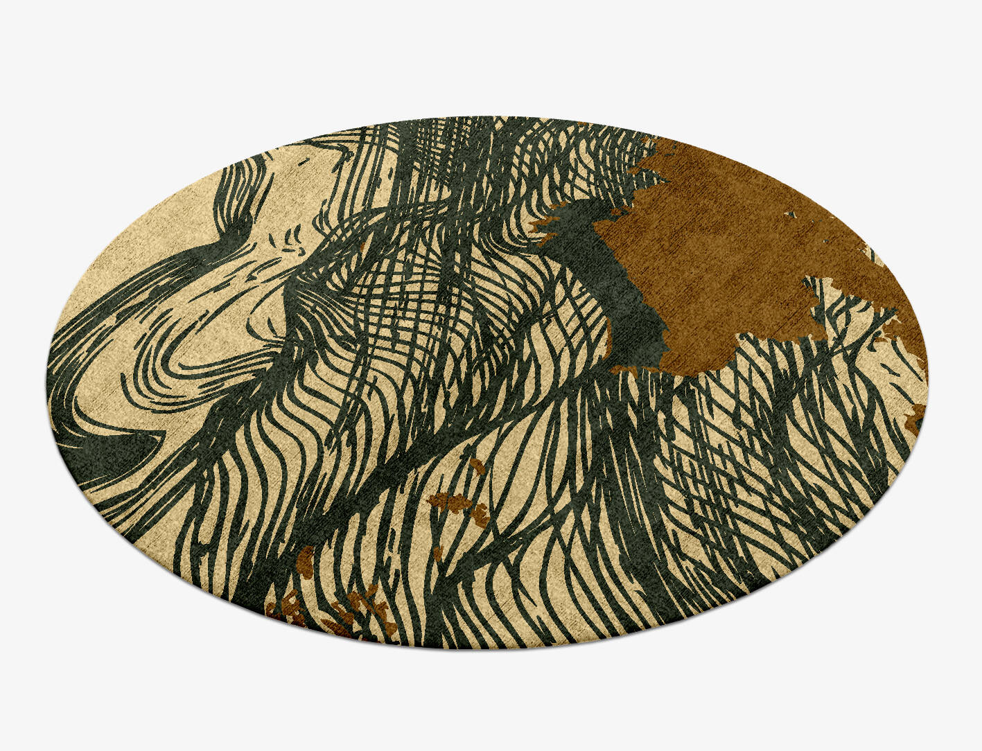 Zephyr Abstract Round Hand Knotted Bamboo Silk Custom Rug by Rug Artisan