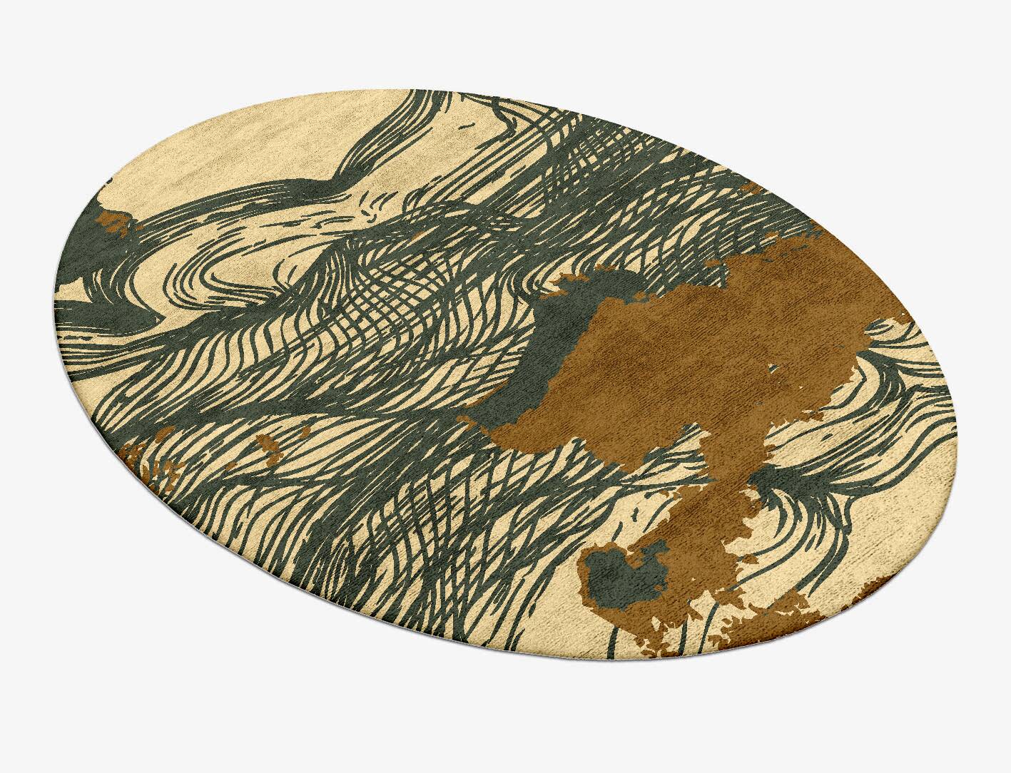 Zephyr Abstract Oval Hand Tufted Bamboo Silk Custom Rug by Rug Artisan