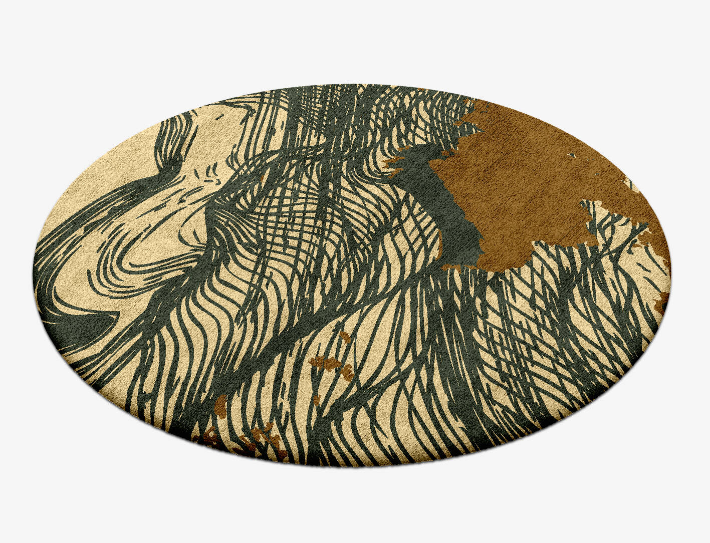 Zephyr Abstract Round Hand Tufted Bamboo Silk Custom Rug by Rug Artisan
