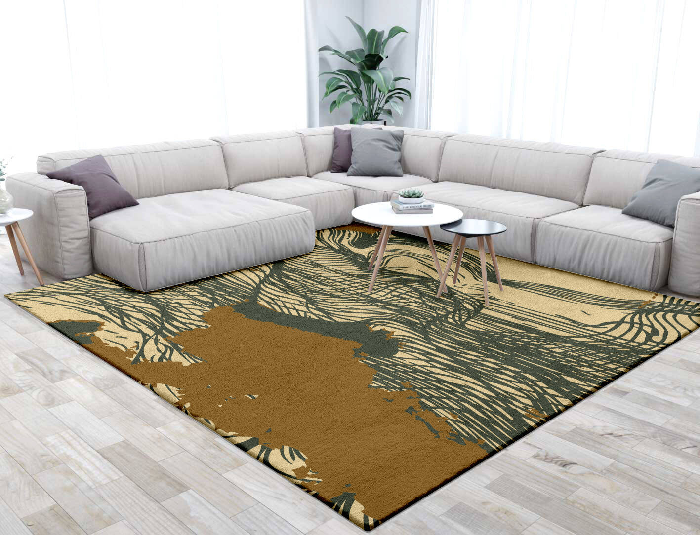 Zephyr Abstract Square Hand Tufted Pure Wool Custom Rug by Rug Artisan