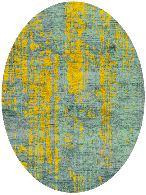 Zest Surface Art Oval Hand Knotted Bamboo Silk Custom Rug by Rug Artisan
