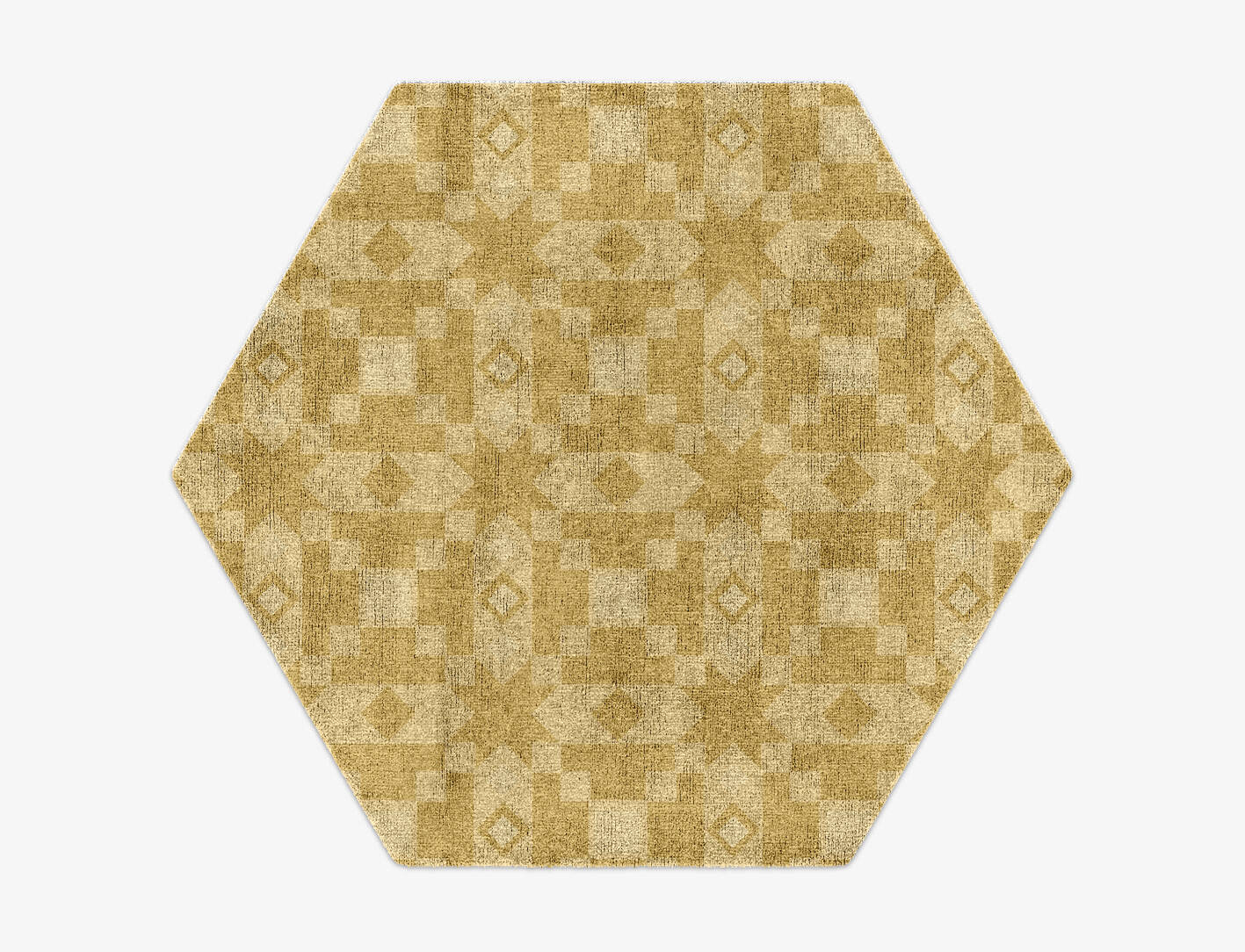 Zeus Minimalist Hexagon Hand Knotted Bamboo Silk Custom Rug by Rug Artisan