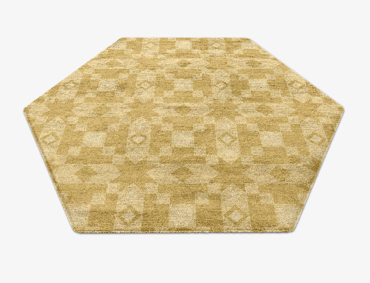 Zeus Minimalist Hexagon Hand Knotted Bamboo Silk Custom Rug by Rug Artisan