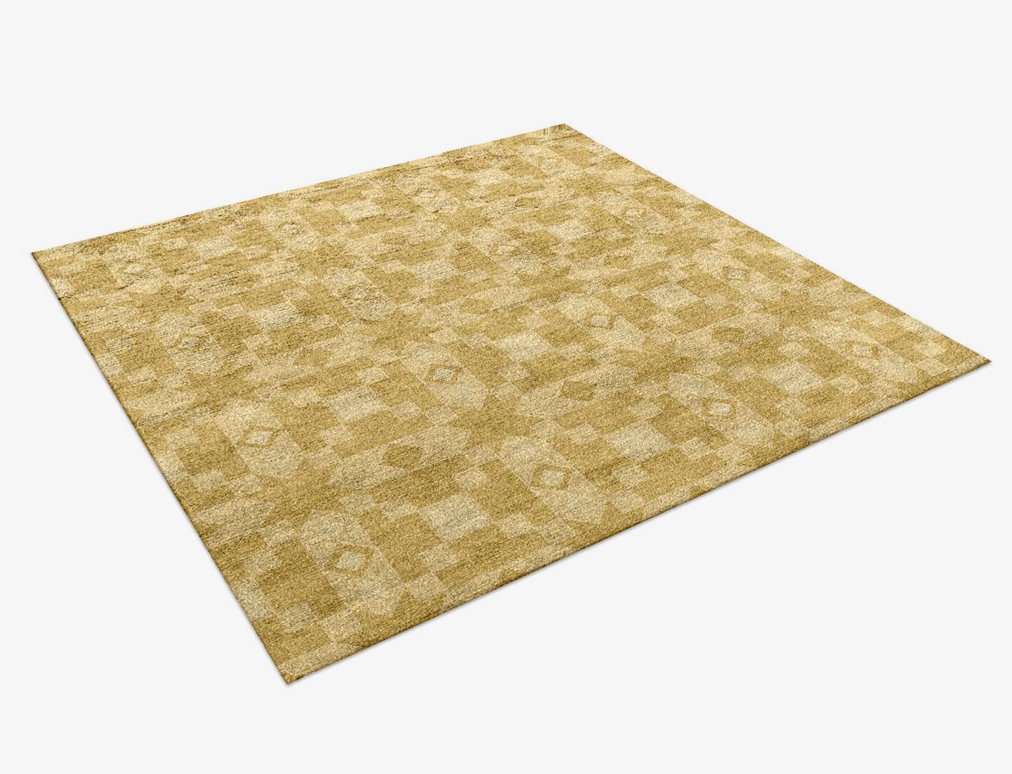 Zeus Minimalist Square Hand Knotted Bamboo Silk Custom Rug by Rug Artisan