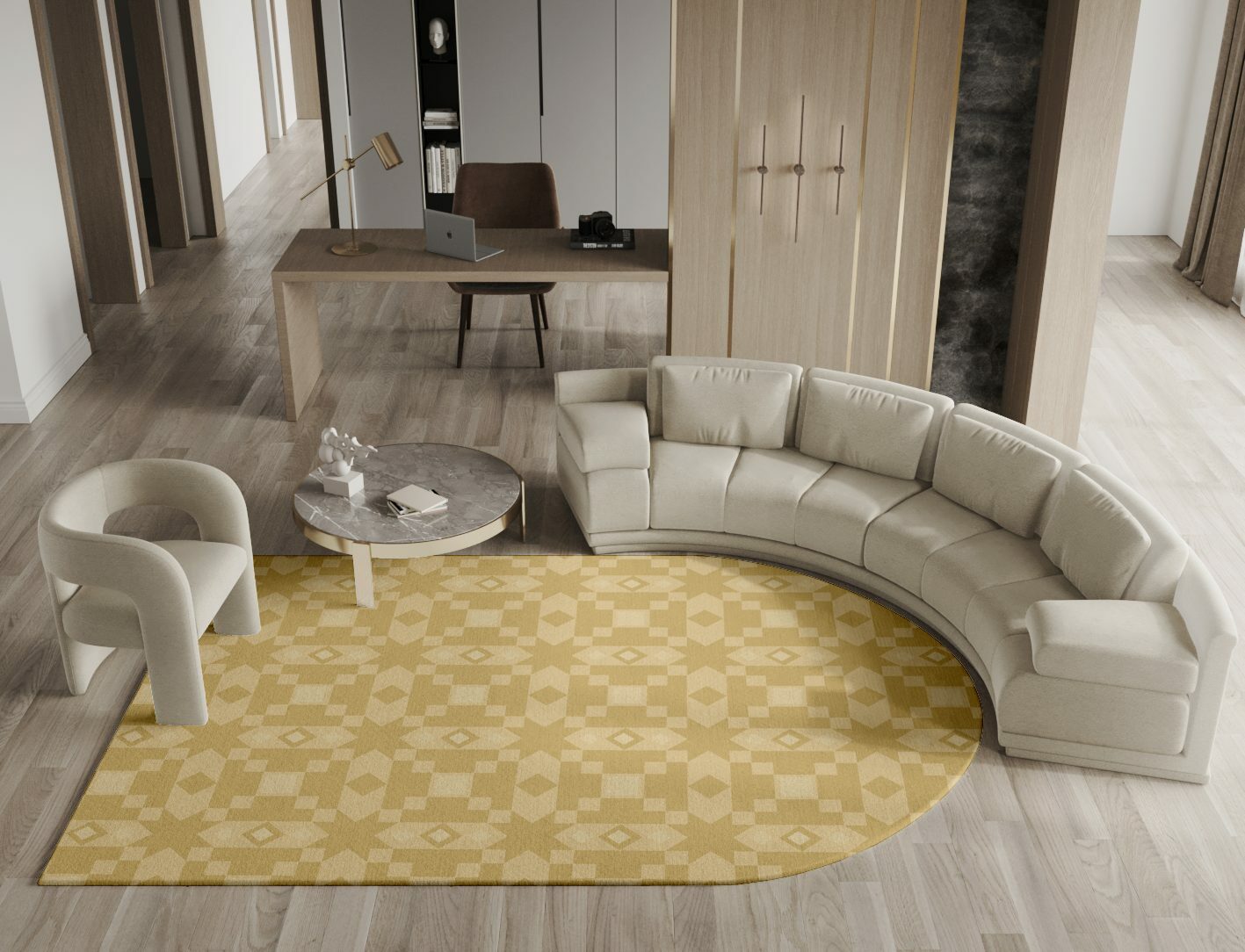 Zeus Minimalist Arch Hand Tufted Pure Wool Custom Rug by Rug Artisan