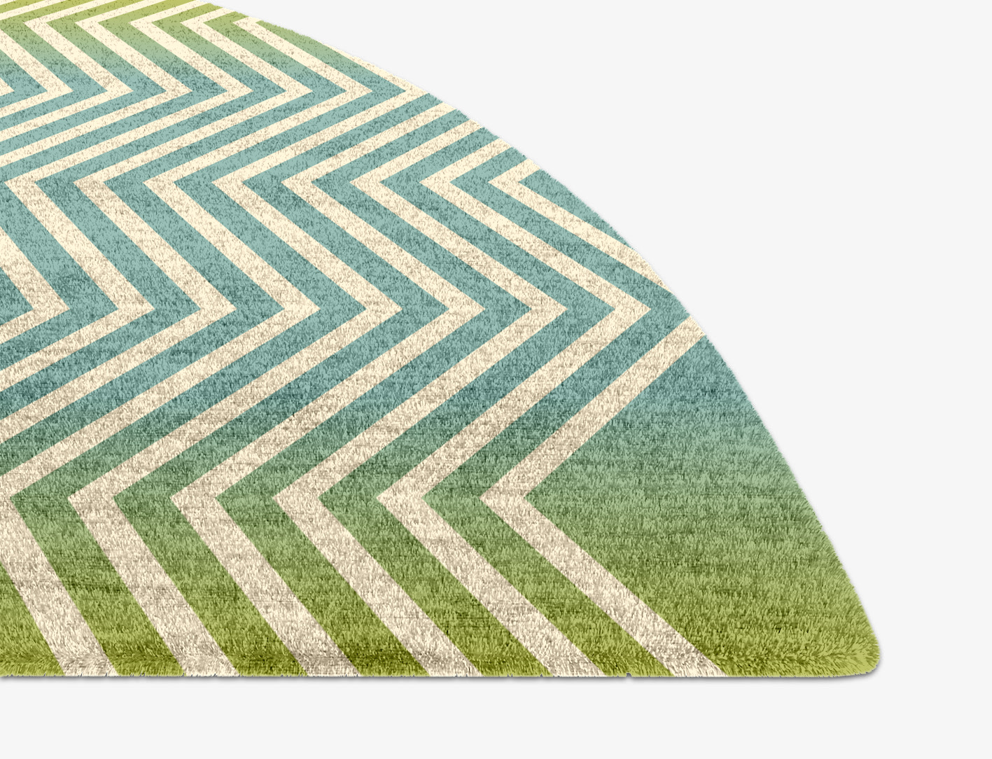 Zigzag Ombre Halfmoon Hand Knotted Bamboo Silk Custom Rug by Rug Artisan