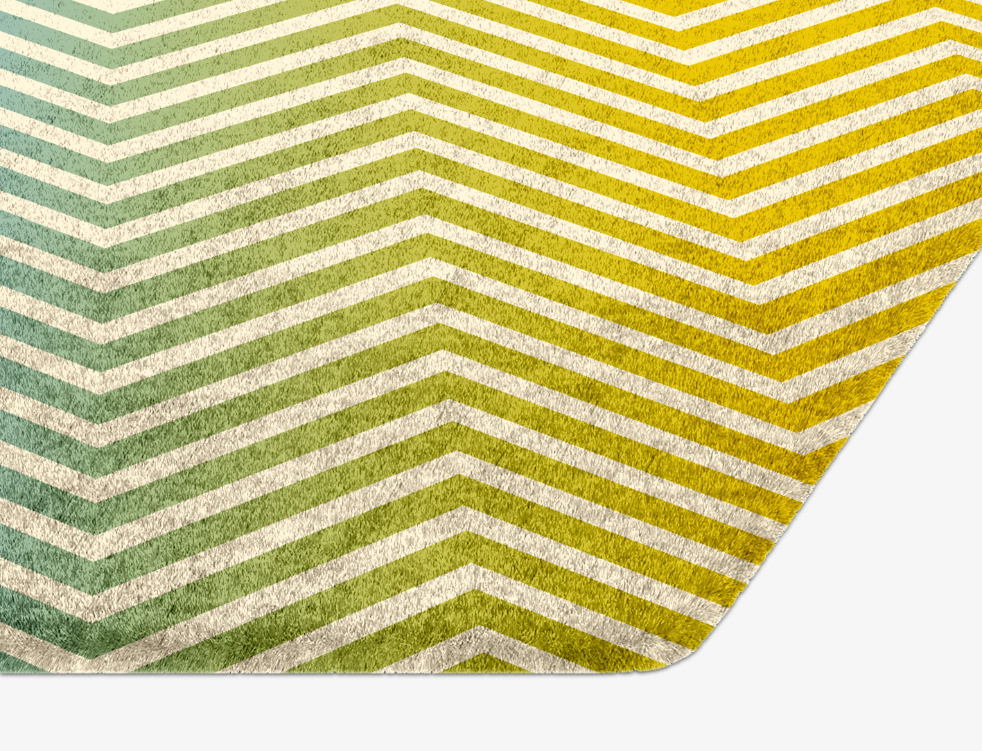 Zigzag Ombre Hexagon Hand Knotted Bamboo Silk Custom Rug by Rug Artisan