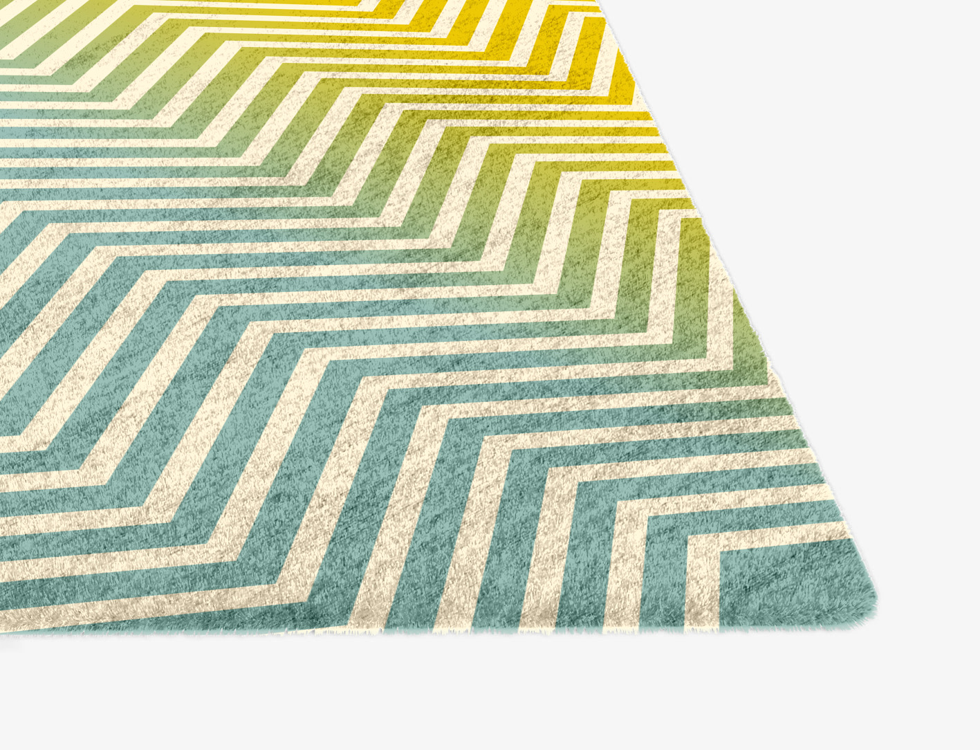 Zigzag Ombre Ogee Hand Knotted Bamboo Silk Custom Rug by Rug Artisan