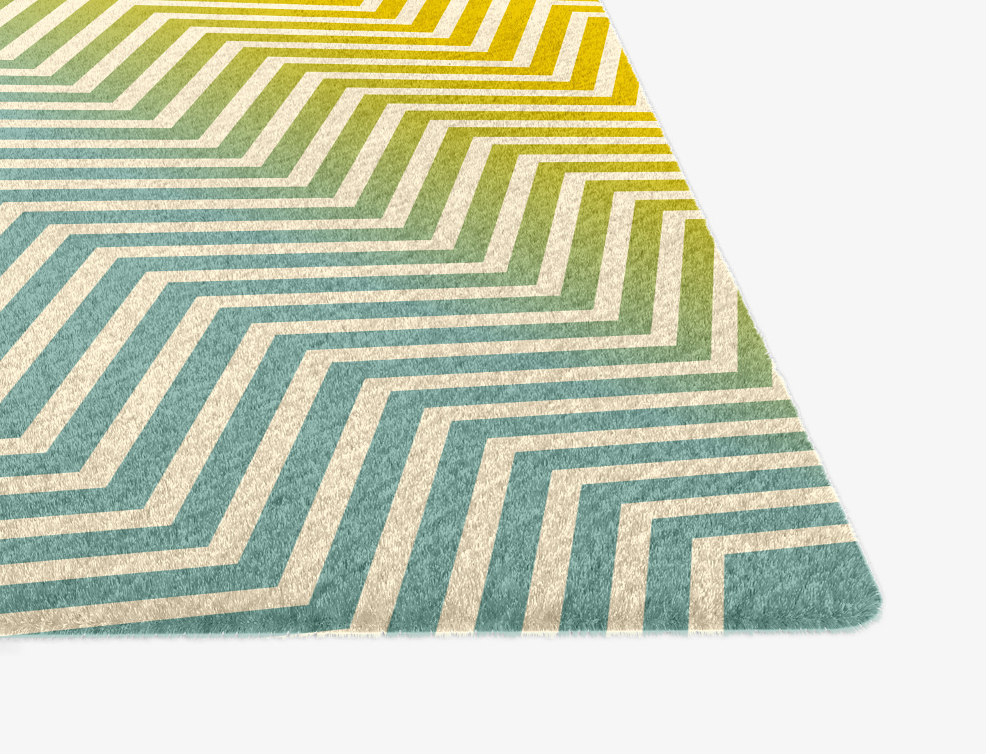 Zigzag Ombre Ogee Hand Knotted Tibetan Wool Custom Rug by Rug Artisan