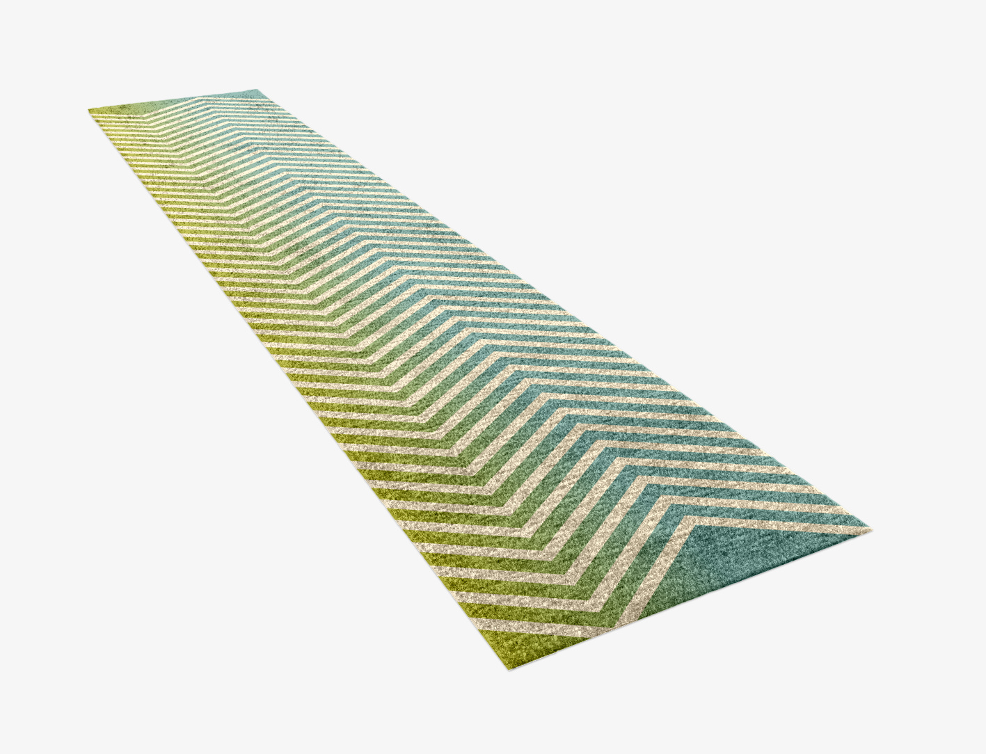 Zigzag Ombre Runner Hand Knotted Bamboo Silk Custom Rug by Rug Artisan
