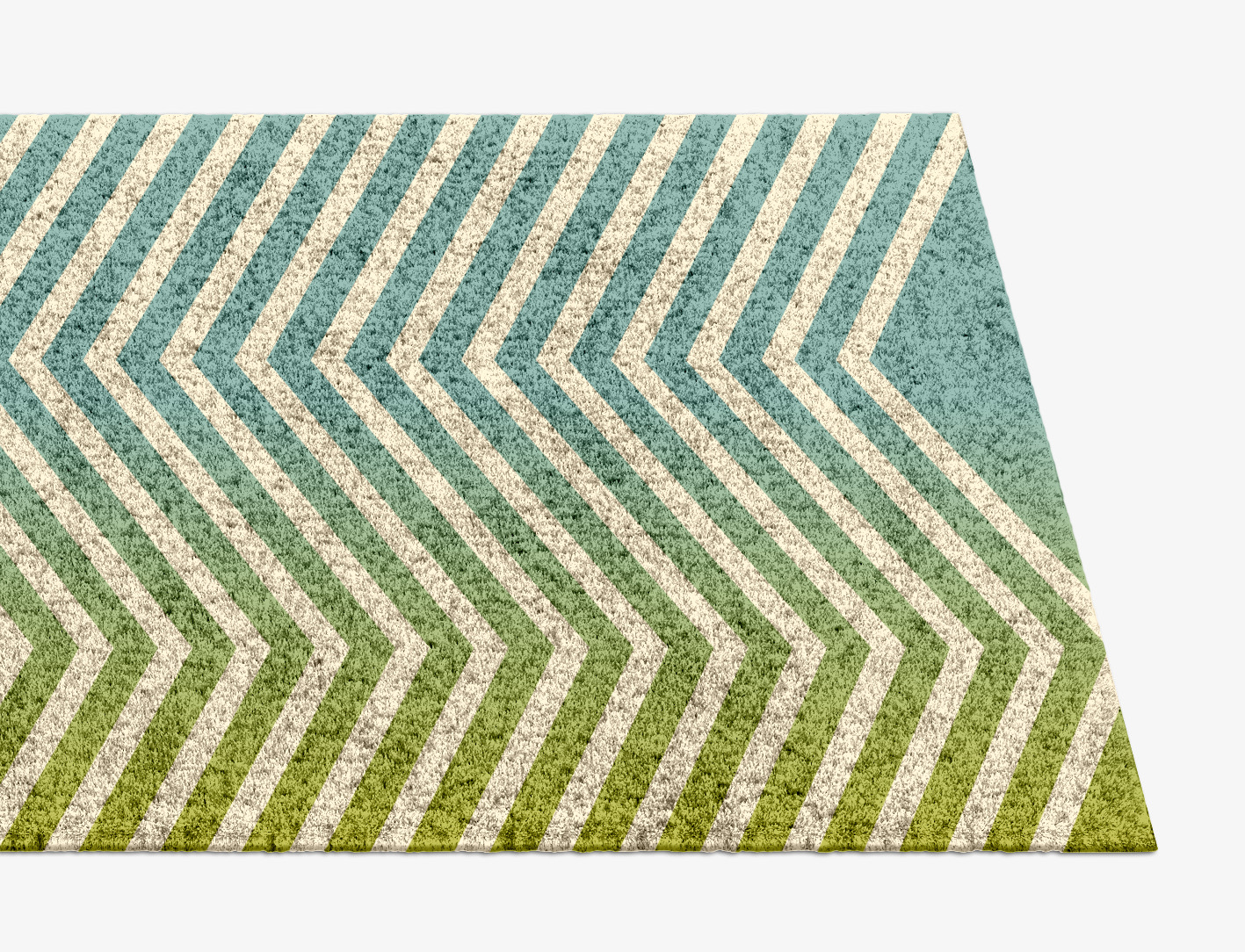 Zigzag Ombre Runner Hand Knotted Bamboo Silk Custom Rug by Rug Artisan