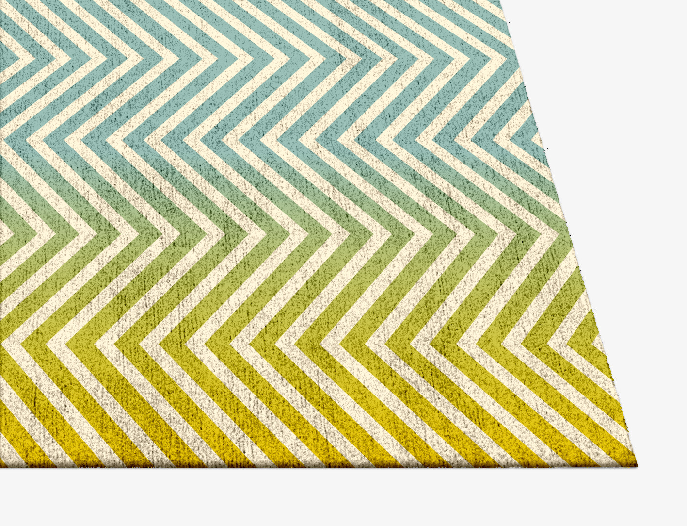 Zigzag Ombre Square Hand Knotted Bamboo Silk Custom Rug by Rug Artisan