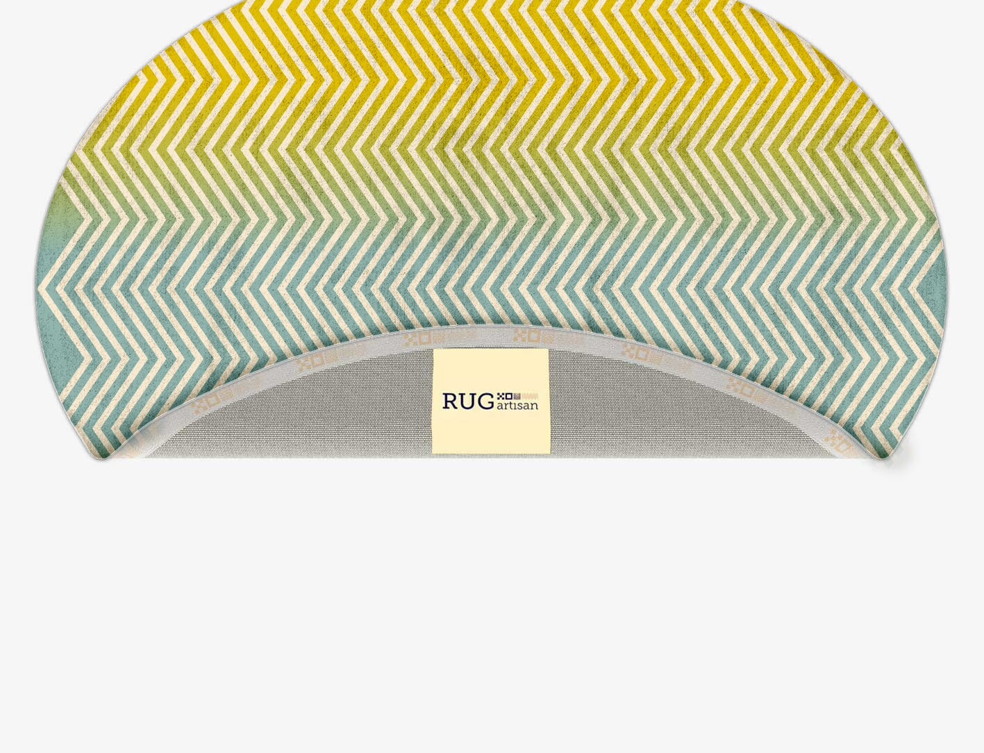 Zigzag Ombre Oval Hand Tufted Bamboo Silk Custom Rug by Rug Artisan