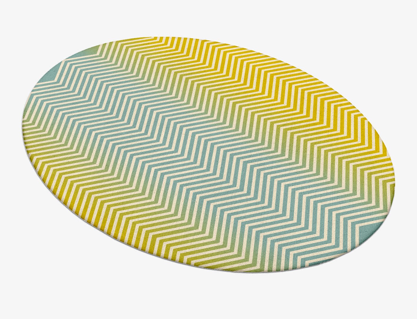 Zigzag Ombre Oval Hand Tufted Pure Wool Custom Rug by Rug Artisan