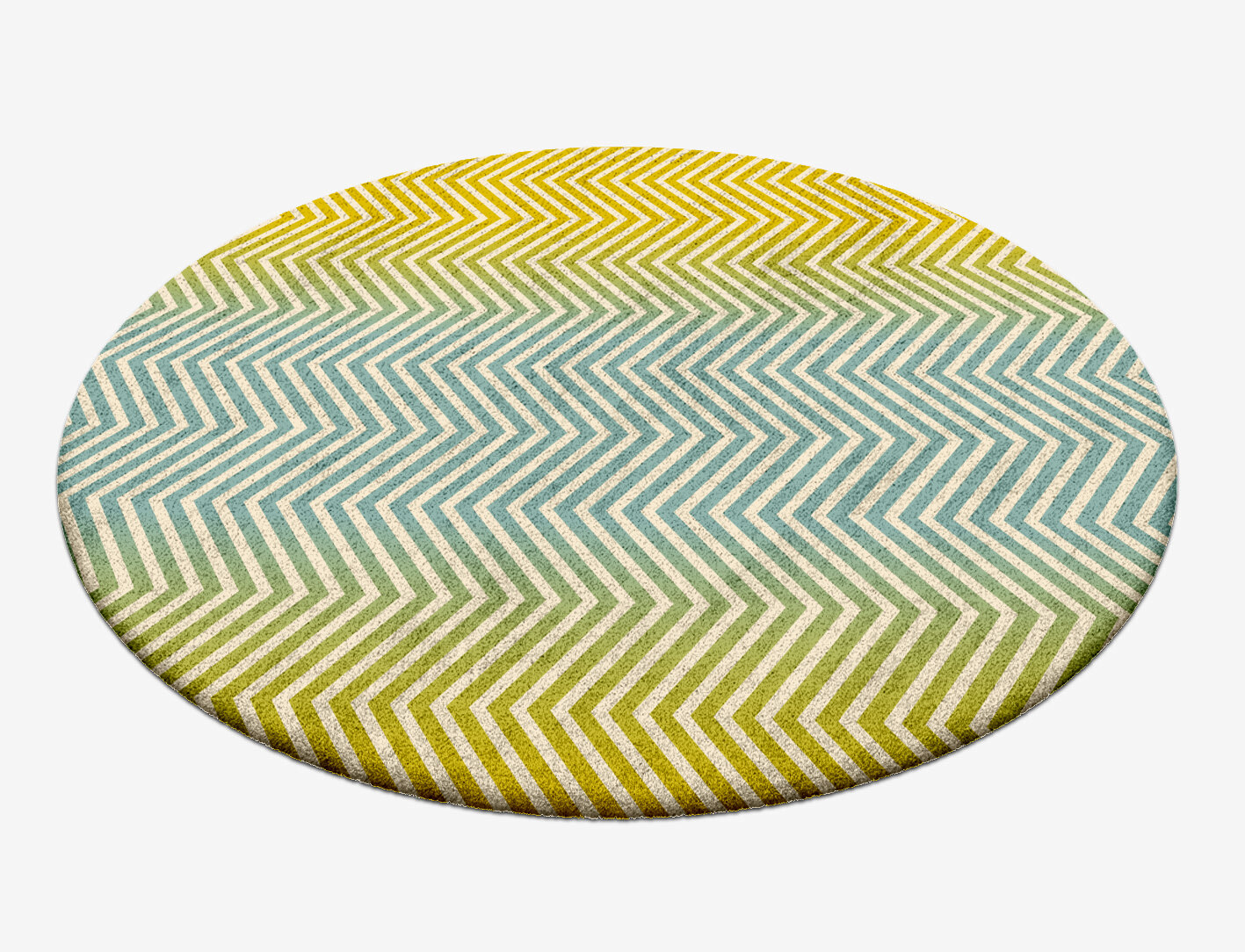 Zigzag Ombre Round Hand Tufted Bamboo Silk Custom Rug by Rug Artisan