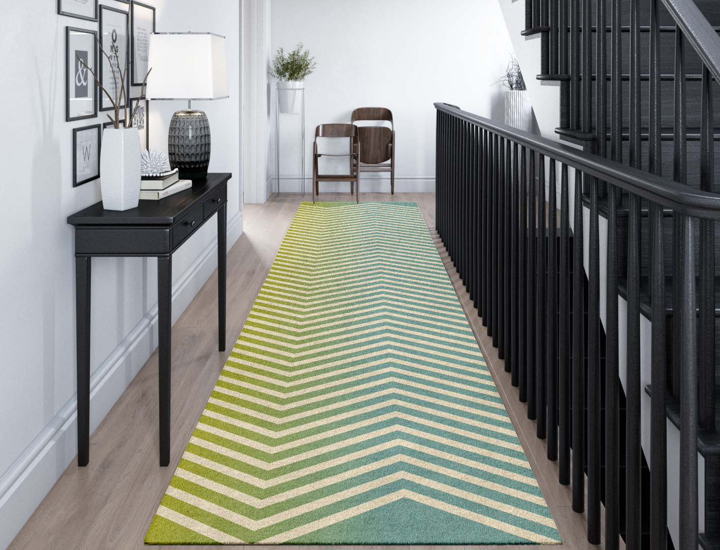 Zigzag Ombre Runner Hand Tufted Pure Wool Custom Rug by Rug Artisan