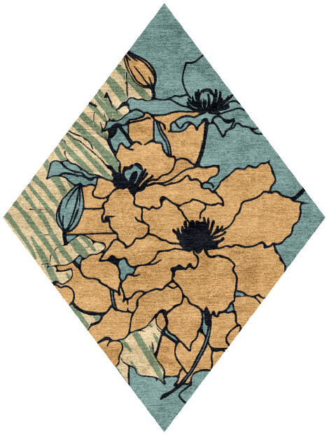 Zinia Field of Flowers Diamond Hand Knotted Bamboo Silk Custom Rug by Rug Artisan