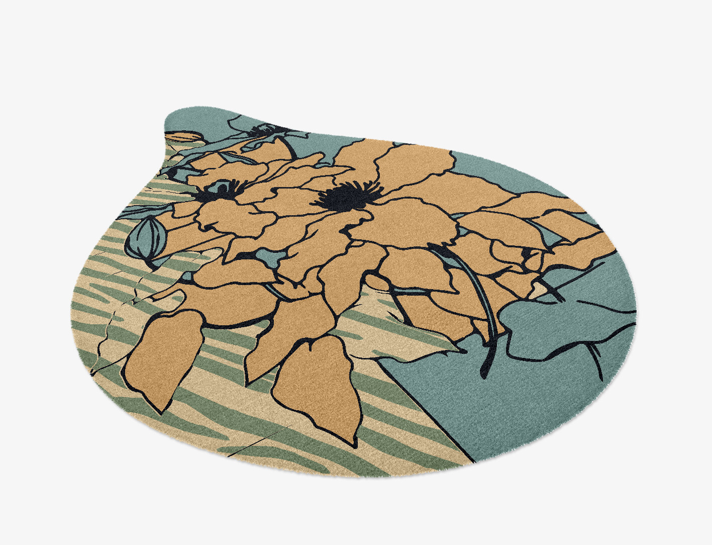 Zinia Field of Flowers Drop Hand Knotted Tibetan Wool Custom Rug by Rug Artisan