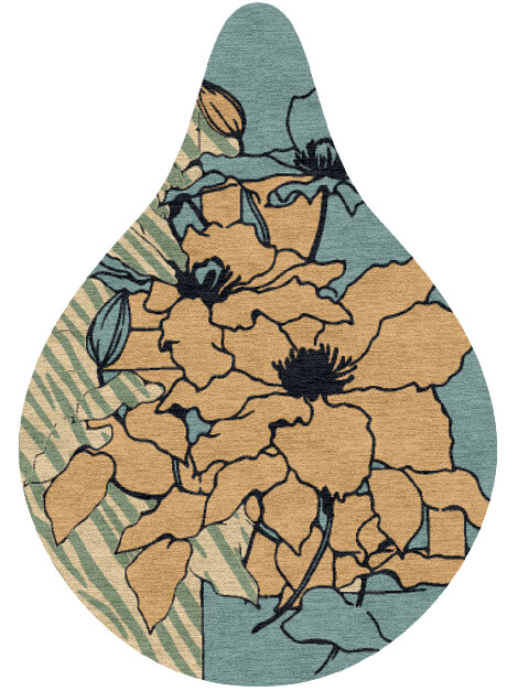 Zinia Field of Flowers Drop Hand Knotted Tibetan Wool Custom Rug by Rug Artisan