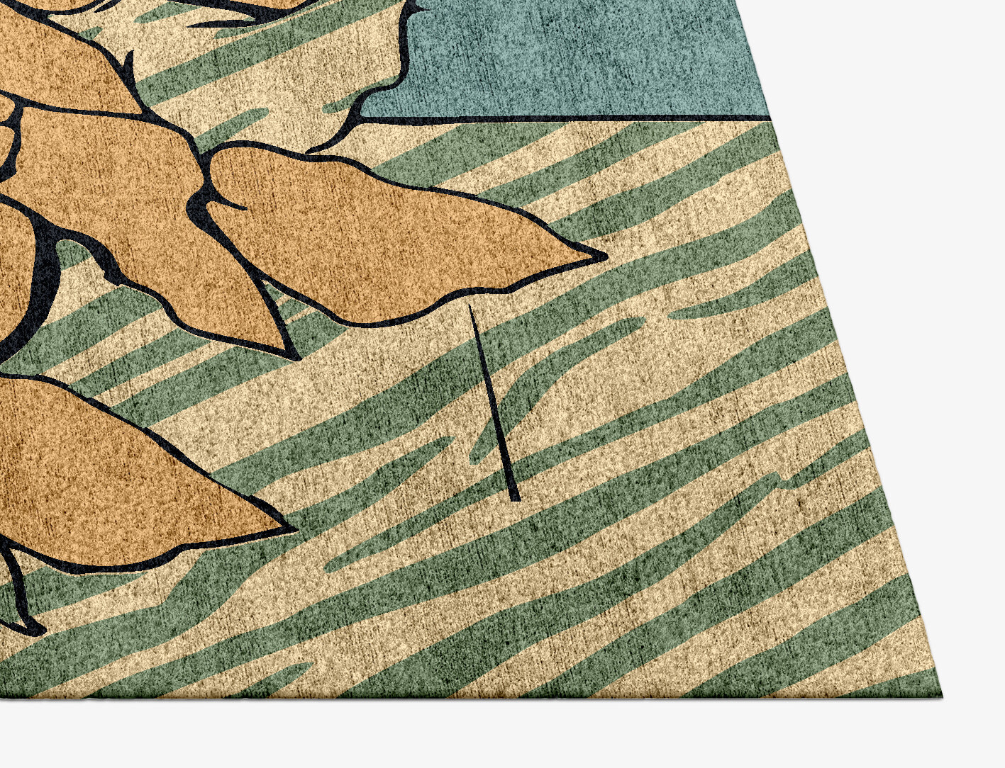 Zinia Field of Flowers Rectangle Hand Knotted Bamboo Silk Custom Rug by Rug Artisan