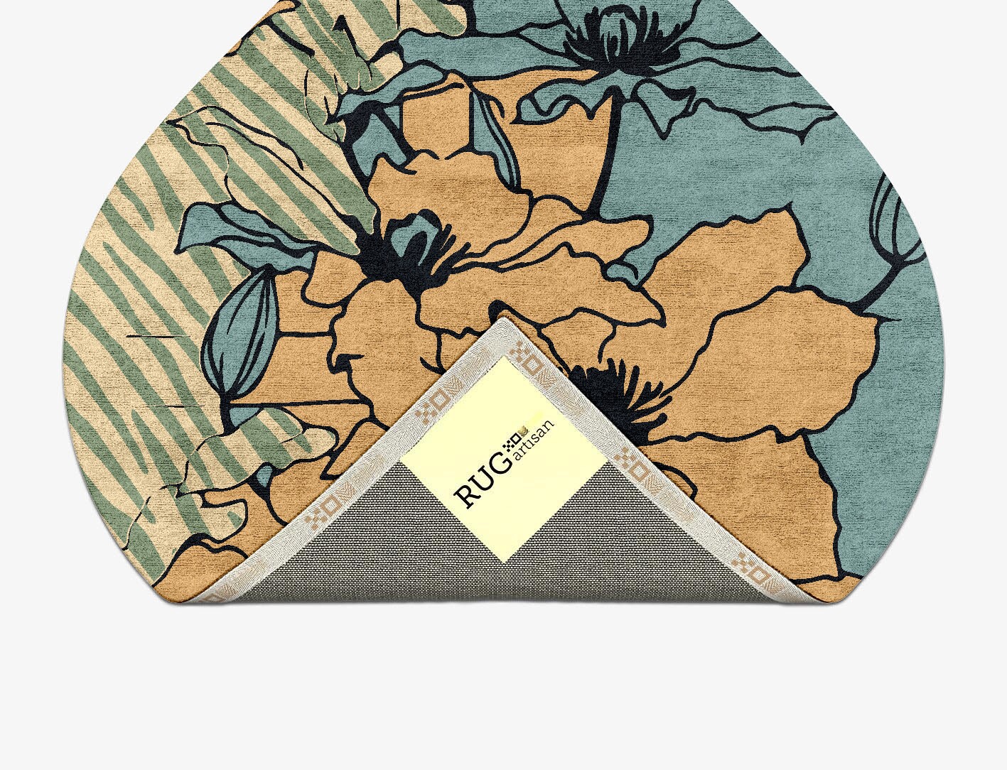 Zinia Field of Flowers Ogee Hand Tufted Bamboo Silk Custom Rug by Rug Artisan