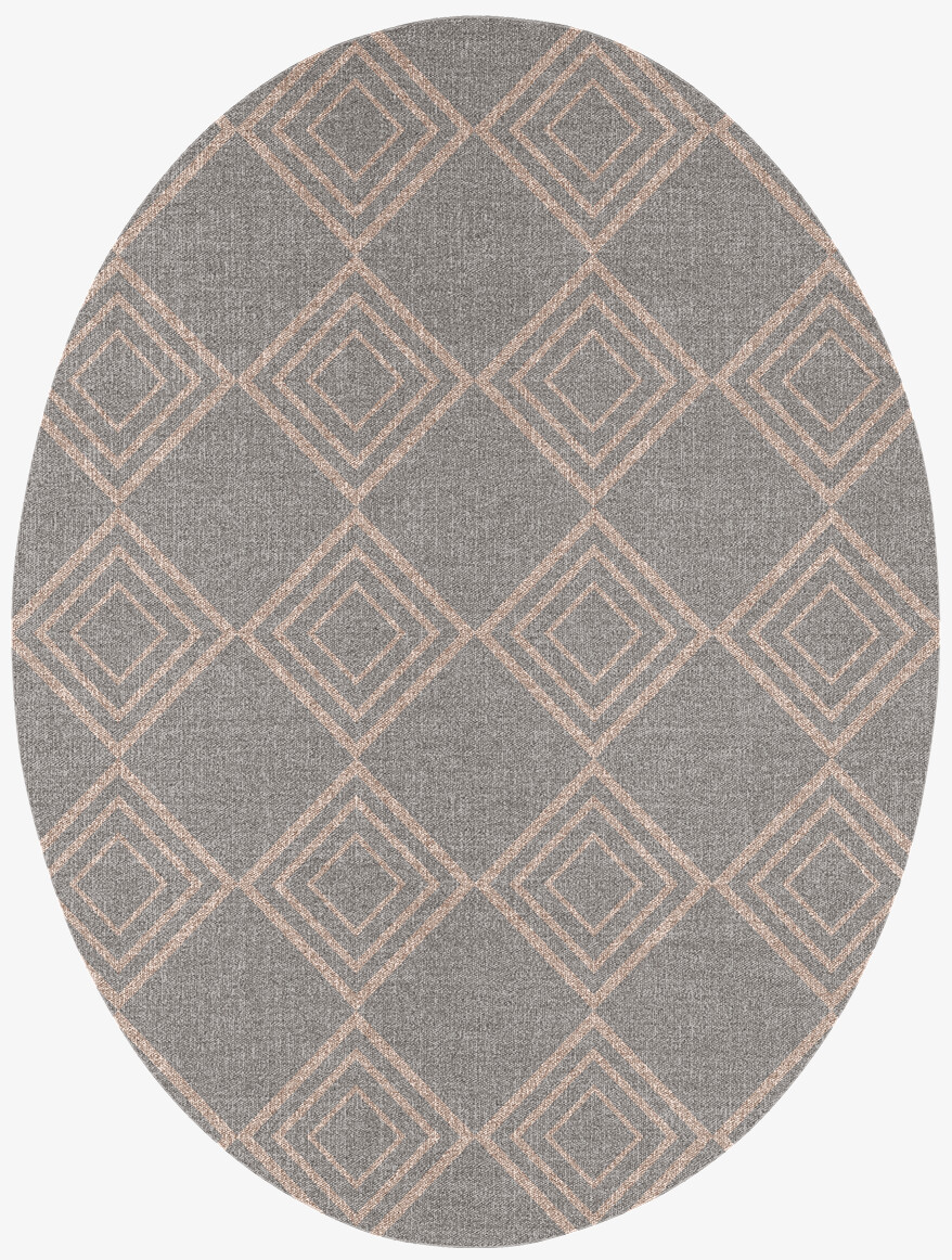 Zircon Minimalist Oval Flatweave New Zealand Wool Custom Rug by Rug Artisan